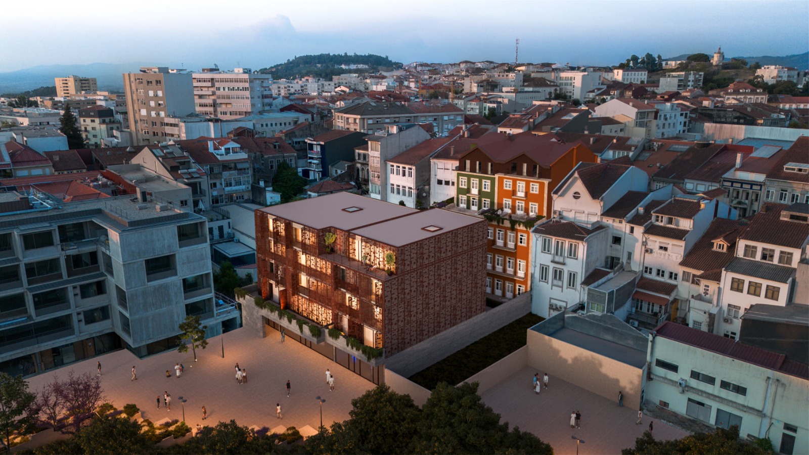 Localização central em Braga